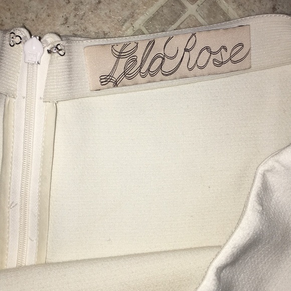 Lela Rose cream color fluted fit n flare mini - Picture 4 of 8